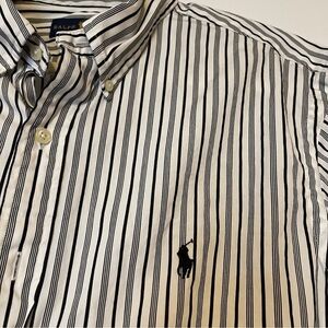Ralph Lauren Black and White Casual Button Down Shirt XL Slim Fit